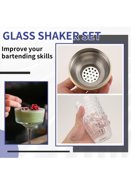 13 Oz Cam Kokteyl Seti Seti - Kokteyller Için Cam Çalkalayıcı Içecek Çalkalayıcılar Kokteyl ve Kokteyl Çalkalayıcılar Altın (Yurt Dışından) indirimleri