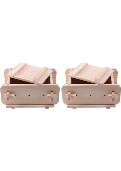 2x Tofu Kalıp Aracı Çıkarılabilir Ahşap Pres Kutusu Ev Mutfak Tofu Maker Basın Kalıp Kiti Dıy Tofu Kalıp Pişirme El Yapımı (Yurt Dışından)