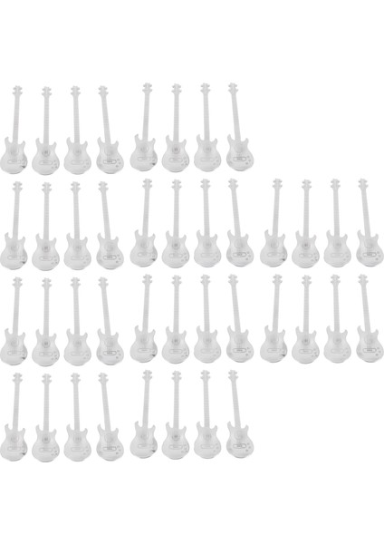 Gitar Kahve Çay Kaşığı 40 Adet Paslanmaz Çelik Müzik Kahve Kaşıkları Çay Kaşığı Kaşıklar Şeker Kaşık (Gümüş) (Yurt Dışından)