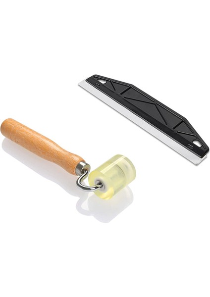 1 Adet Kauçuk Dikiş Rulo Kenarları Işleme ve 1 Adet Dıy Plastik Sap Duvar Kağıdı Kazıyıcı (Yurt Dışından)