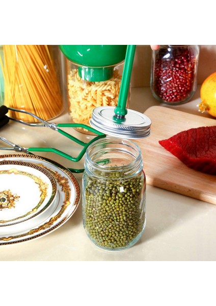 2x Canning Kit Kavanoz Kaldırıcı Geniş Ağız Konserleme Kavanozları Için Canning Huni Kapağı Ama Değnek Anti-Scald Mutfak Aletleri (3pcs Yeşil) (Yurt Dışından) fırsatları