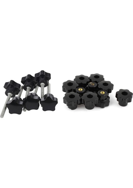 10 Pcs 32MM Dia M6 Iplik Vidası Tip Yıldız Kafası Kelepçesi Düğmesi Kavrama ve 6 Pcs M6 x 50 mm Kilitli Yıldız Şeklinde Plastik Kafa Erkek Iplik Düğmesi Kavruğu (Yurt Dışından)