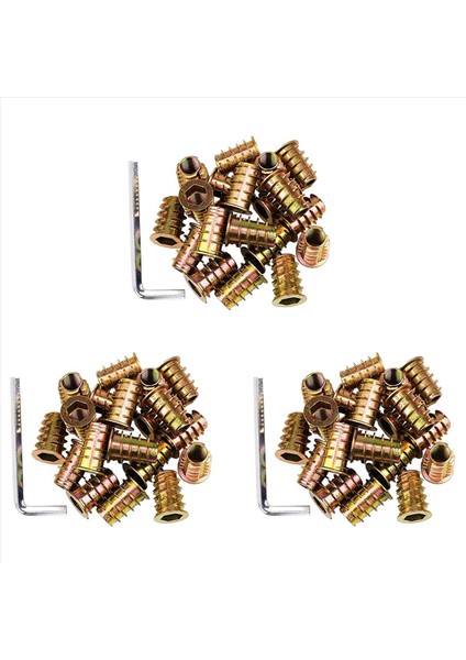 300PCS M6 x 15MM Mobilya Vidası Somun Dişli Ahşap Ekler Cıvata Bağlantı Eleman Konnektörü Hex Soket Sürücüsü (Yurt Dışından)