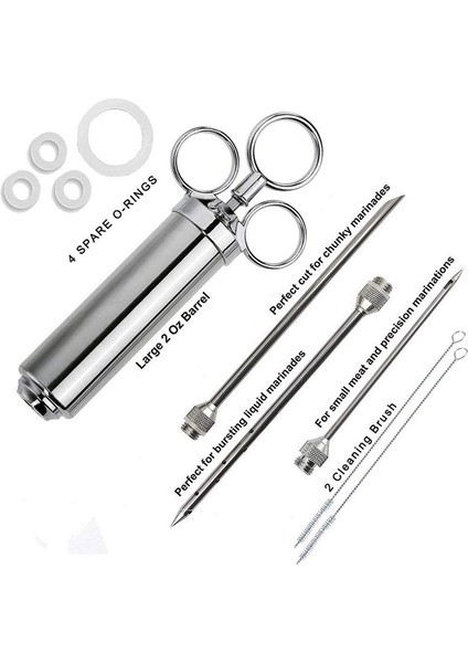 Et Enjektör Şırıngası 9 Profesyonel Iğne 9 Temizlik Fırçası ve 9 O-Ring ile 2 Oz Turşusu Aroması Enjektörü (Yurt Dışından) modelleri