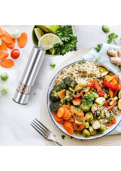 Pres Style Yuvarlak Biber Öğütücü Elektrik Fabrikası Paslanmaz Çelik Tuz Değirmeni (Tuz) Veya Biber Değirmen Silver Renkli Işık (Yurt Dışından) fırsatları