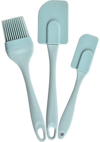3 Parça/set Fırın Spatula Meyilli Silikon Spatula Fırçası Karıştırma Spatula Tereyağı Kek Krema Spatula Fırın Malzemeleri Mavi (Yurt Dışından)