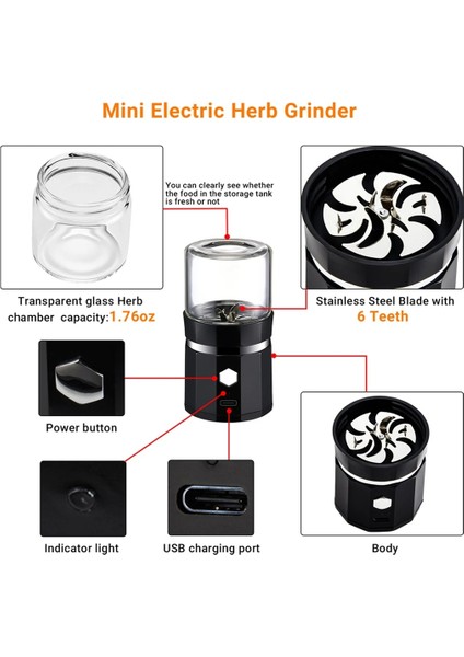 Çay Biberiye Için Temizleme Fırçası ile Mini Elektrikli Öğütücü Taşınabilir Vanilya Öğütücü USB Şarj Edilebilir Fabrikası (Yurt Dışından) indirimleri