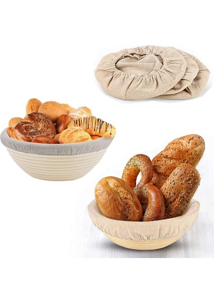 7 Paket 8 Inç Yuvarlak Ekmek Prova Sepet Bezi Astar Hamur Mayası Banneton Prova Sepetleri Hamur Yükselen Pişirme Için Kumaş (Yurt Dışından) fırsatları