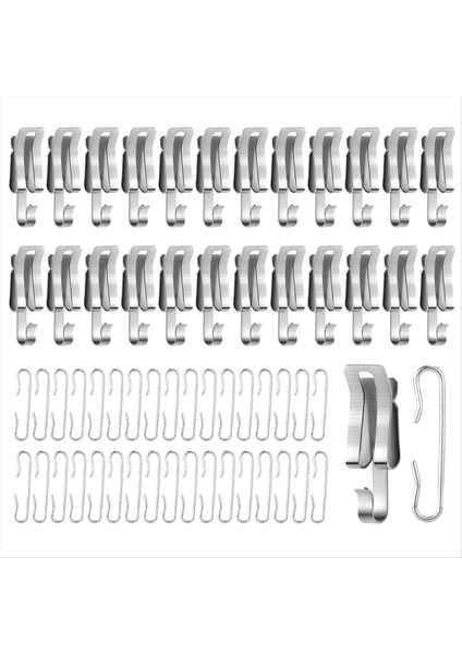 50PCS Isı Kablosu Çatı Klipsleri ve Aralayıcılar Metal Deneme Kablosu Kancaları ve Aralayıcılar Açık Açık Oluk Isı Bandı Klipsleri (Yurt Dışından)