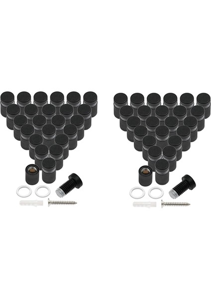 48PCS Standoff Vidaları Duvar Işareti Soğma Donanımı Reklamcılığı Cam Standoff Çivisi Asmak Için Siyah (Yurt Dışından)