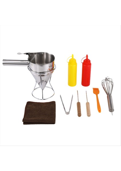 10 Adet Ahtapot Topu Sıvı Hunisi Set Pişirme Hunisi Tutamaçlı Baharat Ahtapot Top Aracı Raf Hunisi B (Yurt Dışından)