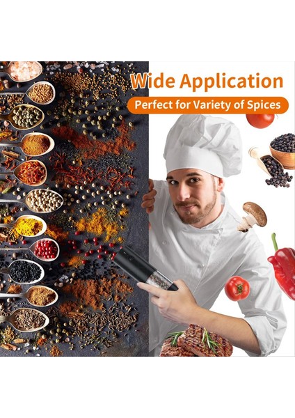 2 Paket Elektrikli Tuz ve Karabiber Öğütücü Sıcak LED Işıkla Şarj Edilebilir USB Ayarlanabilir Kaba Büyük Kapasite ile Şarj Edilebilir (Yurt Dışından) fırsatları