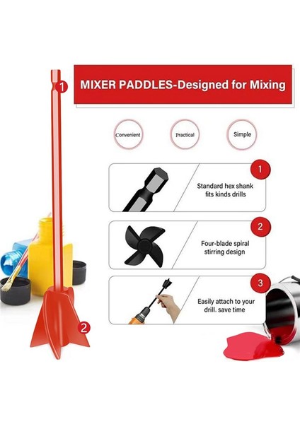 4pcs Epoksi Karıştırma Çubuk Boya Karıştırma Çubuğu Macun Çimento Boya Karıştırıcı Yağlı Boya Için Matkap Aynası ile Bağlantı (Yurt Dışından) modelleri