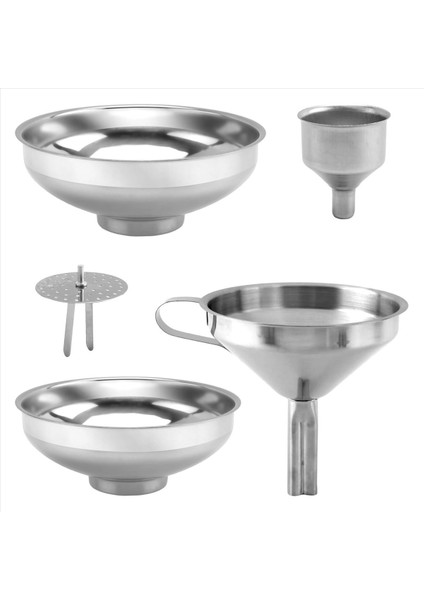 4 Paket Paslanmaz Çelik Mutfak Hunisi Cam Şişe Baharat Kavanozu Için Sıvı Aktarmak Için Uygundur (Yurt Dışından) fiyatları