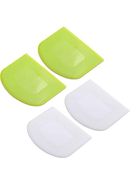 4 Parça Hamur Scraper Kasesi Kazıyıcı Gıda Güvenli Plastik Hamur Kesici Esnek Plastik Kazıyıcı Pratik Tezgah Kazıyıcı (Yurt Dışından)
