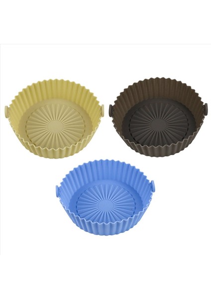 2x Hava Fritöz Silikon Pot Mat Kek Kalıpları Silikon Sepet Pişirme Tavası Mikrodalga Hava Fritözü Liner Aksesuarları A (Yurt Dışından)