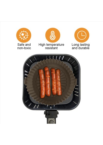2x Hava Fritöz Silikon Pot Mat Kek Kalıpları Silikon Sepet Pişirme Tavası Mikrodalga Hava Fritözü Liner Aksesuarları A (Yurt Dışından) modelleri