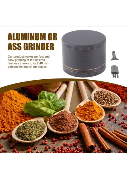 Alüminyum Bitki Öğütücü Siyah Kauçuk Boya Altın Renk Içinde - Büyük Kapasite 2 48 Inç 4 Parça (Yurt Dışından) indirimleri