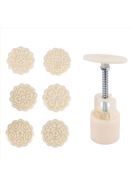 Orta-Sonbahar Festivali El-Basınç Ay Kek Kalıp 6 Pul Kurabiye Kalıp Çiçekler Tasarımı Çerez Kek Kalıp (Yurt Dışından)