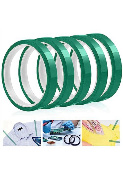 Yüksek Sıcaklık Bant Isıya Dayanıklı Bant Islık Transfer Bandı Süblimasyon Için Kalıntı Yok 10MM x 33M 108FT (Yeşil-15 Rulo) (Yurt Dışından) fiyatları