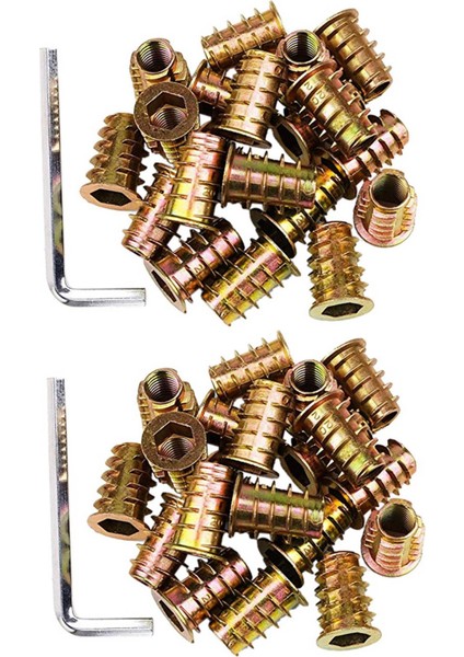 200PCS M6 x 15MM Mobilya Vidası Somun Dişli Ahşap Ekler Cıvata Bağlantı Eleman Konnektörü Hex Soket Sürücüsü (Yurt Dışından)