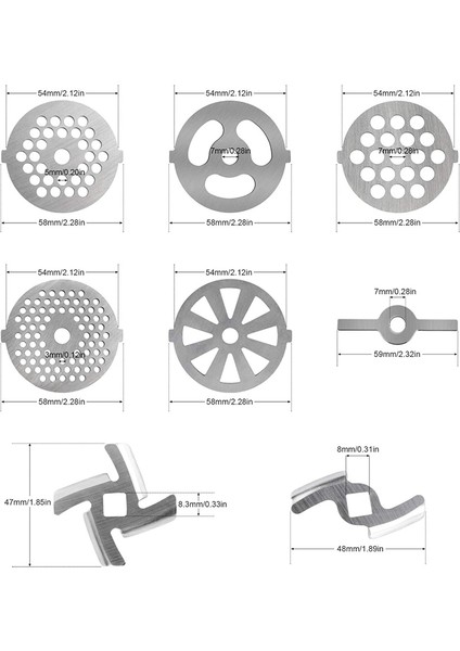 10PCS Et Öğütücü Bıçakları Seti Paslanmaz Çelik Eti Öğütücü Plaka Diskleri Sosis Doldurucu Yüzük Yemek Taşlama Bıçakları (Yurt Dışından) fırsatları