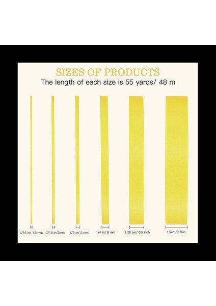 18 Rulo Ince Hat Bant 1/16 7/10 1/8 1/4 1/2 3/4 Inç x 55YARD Fineline Maskeleme Bandı Ressamlar Otomotiv Maskeleme Bandı (Yurt Dışından) indirimleri