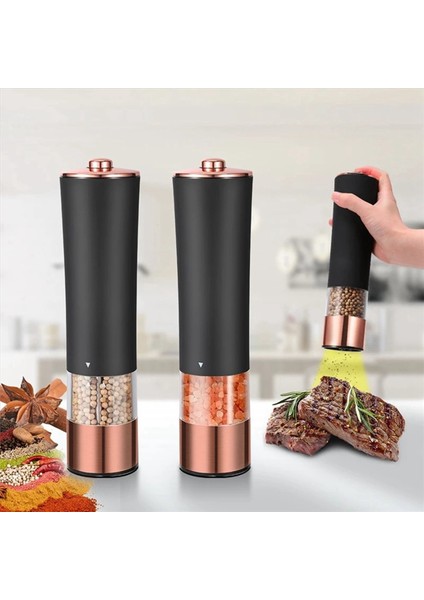 2pcs Otomatik Tuzlu Biber Öğütücü Elektrikli Baharat Fabrikası Pil Partılı Ayarlanabilir Kaba Mutfak Mutfak -Beyaz (Yurt Dışından) modelleri