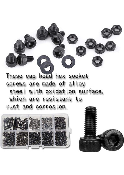600 Pc Somun Cıvataları Set Hex Cıvatalar Somun ve Yıkayıcı Çiftlik Vidaları Cıvatalar M3 Alet Kiti Plastik Kutu (Siyah) (Yurt Dışından) indirimleri