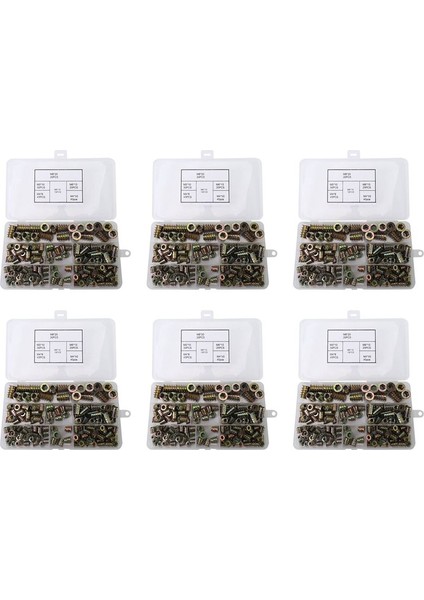 6x Dişli Ekler Somunlar Ahşap Ekleme Aracı Kiti M4/m5/m6/m8 Mobilya Vidası Cıvata Bağlantı Elemanı (990 Adet) (Yurt Dışından)