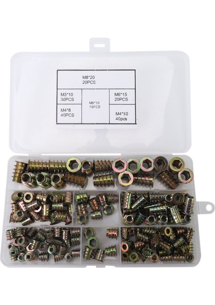 Dişli Ekler Somunlar Ahşap Ekleme Aracı Kiti M4/m5/m6/m8 Mobilya Vidası Cıvata Bağlantı Elemanı (495 Adet) (Yurt Dışından) fırsatları