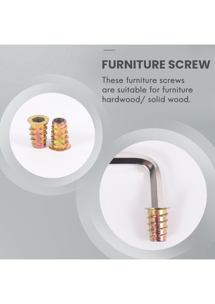 100PCS M6 x 15MM Mobilya Vidası Somun Dişli Ahşap Ekler Cıvata Bağlantı Eleman Konnektörü Hex Soket Sürücüsü (Yurt Dışından) indirimleri