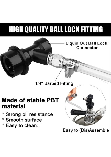 5 Ft Top Kilitli Bira Hattı Montaj Kiti Boru Topu Kilidi Cornelius Fıçı Için Hızlı Bağlantı Kesme (Yurt Dışından) fırsatları