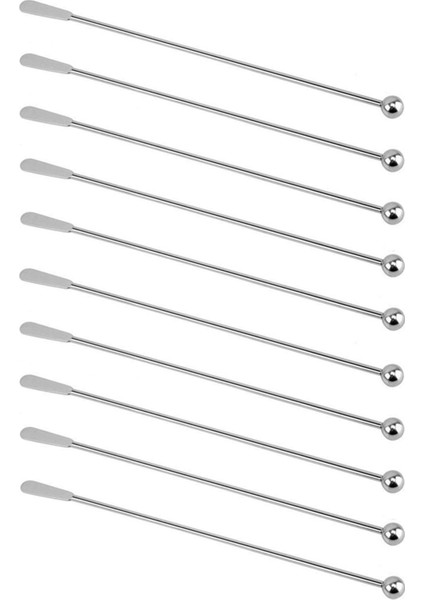 10 Adet Yeniden Kullanılabilir Swizzle Çubuklar Kahve Karıştırıcılar Içecek Karıştırma Çubukları Kokteyl Swizzle Çubukları Gümüş Düz Çubuk Blender (Yurt Dışından)