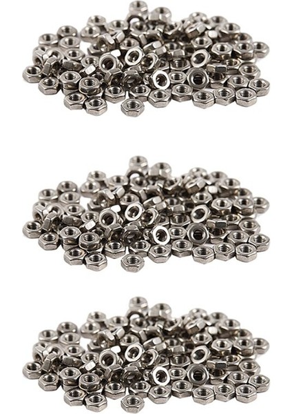 300PCS M3 3mm Dişi Iplik Hex Metal Fındık Tutturucu Gümüş Ton (Yurt Dışından)