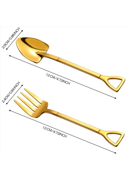 16 Parça Kürek Kaşık Çatal Kürek Kahve Kaşığı Kürek Tutuk Tatlı Kaşık Dondurma Kaşığı Kürek Şekil Çalgu (Gold) (Yurt Dışından) modelleri