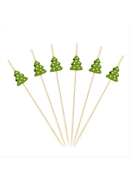 200PCS Noel Kokteyl Seçimleri Çubuklar Kürdan Dekoratif Şişler Xmasparty Gıda Garnitür Şişe Çubuklar Için (Yurt Dışından)