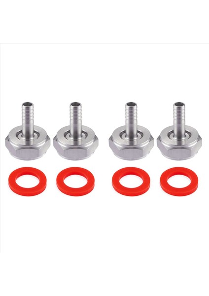 4pcs Paslanmaz Çelik Bira Fıçısı Bağlantı Bira Hattı Konnektör Kiti Altı Somun 5/8 Inç G Iplik x 5/16 Inç Barb (Yurt Dışından)