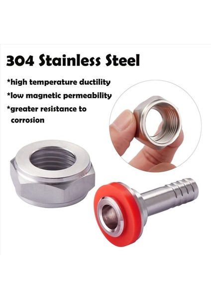 4pcs Paslanmaz Çelik Bira Fıçısı Bağlantı Bira Hattı Konnektör Kiti Altı Somun 5/8 Inç G Iplik x 5/16 Inç Barb (Yurt Dışından) fiyatları