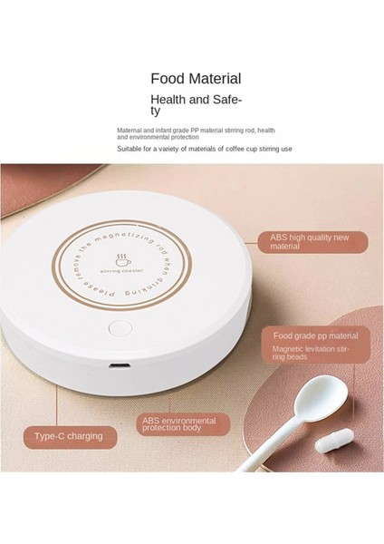Kompakt Manyetik Karıştırıcı Mini Otomatik Içecek Mikseri Usb-C Şarj Edilebilir Cam ve Seramik Bardaklar Için Uygun (Yurt Dışından) modelleri