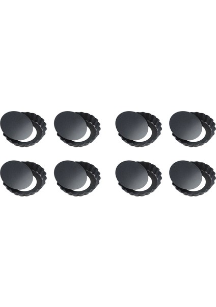 8pcs 4IN/10CM Mini Pasta Çörek Tavalar Yapışmaz Tart Quiche Flan Tava Kalıp Çıkarılabilir Gevşek Alt Yuvarlak Fırın Yazılımı (Yurt Dışından)