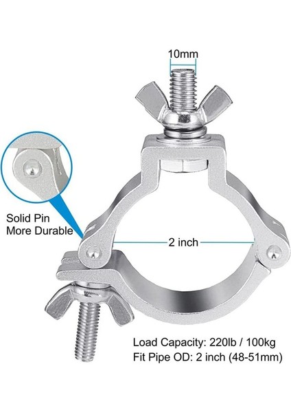 10PCS 2 Inç Kafes O Kelepçeler Alüminyum Aşamalı Işık Kelepçeleri Kafes Için 220LB LED Par Işık Kelepçeleri 48-51MM Od Tüp / Boru Için (Yurt Dışından) indirimleri