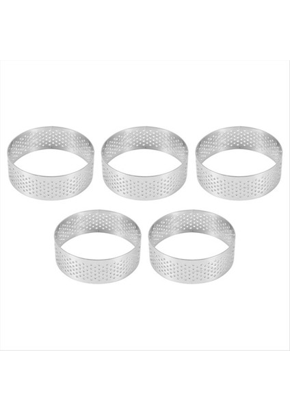 16 Paket 6cm Dairesel Tart Halkaları Tatlı Paslanmaz Çelik Perforasyon Meyve Turta Kek Köpüğü Kalıp Mutfak Pişirme Kalıp Halkası (Yurt Dışından)