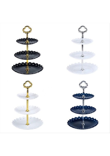 Avrupa Tatlı Masası Meyve Tepsisi Üç Katmanlı Kek Standı Raf Düğün Partisi Şeker Plastik Kuru Düğün Parti Evi (Yurt Dışından)