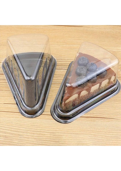 200PCS Kek Dilim Plastik Açık Kek Kabı Cheesecake Kutusu Siyah Dipli Blister Kutusu ile (Yurt Dışından) fiyatları