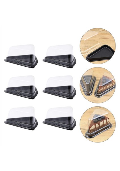 200PCS Kek Dilim Plastik Açık Kek Kabı Cheesecake Kutusu Siyah Dipli Blister Kutusu ile (Yurt Dışından) fırsatları