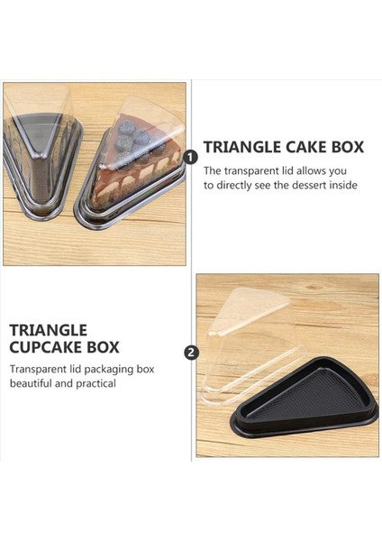 200PCS Kek Dilim Plastik Açık Kek Kabı Cheesecake Kutusu Siyah Dipli Blister Kutusu ile (Yurt Dışından) indirimleri