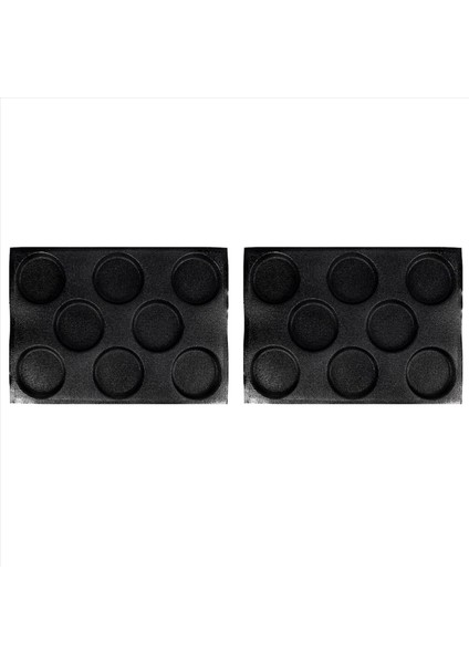 2x 8 Delikler Hamburger Çörek Tavaları Pişirme Örtüsü Silikon Ekmek Tavaları Çubuk Olmayan Delikli Pişirme Kalıpları (Yurt Dışından)