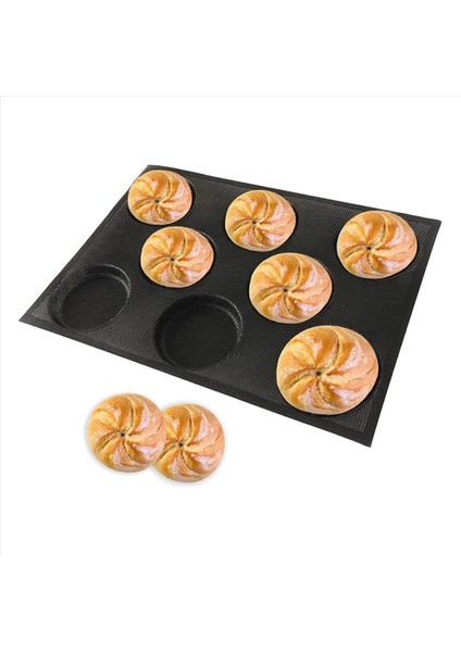 2x 8 Delikler Hamburger Çörek Tavaları Pişirme Örtüsü Silikon Ekmek Tavaları Çubuk Olmayan Delikli Pişirme Kalıpları (Yurt Dışından) fiyatları