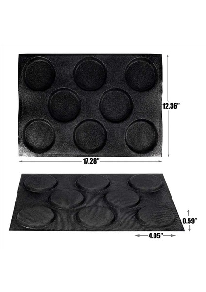 2x 8 Delikler Hamburger Çörek Tavaları Pişirme Örtüsü Silikon Ekmek Tavaları Çubuk Olmayan Delikli Pişirme Kalıpları (Yurt Dışından) indirimleri